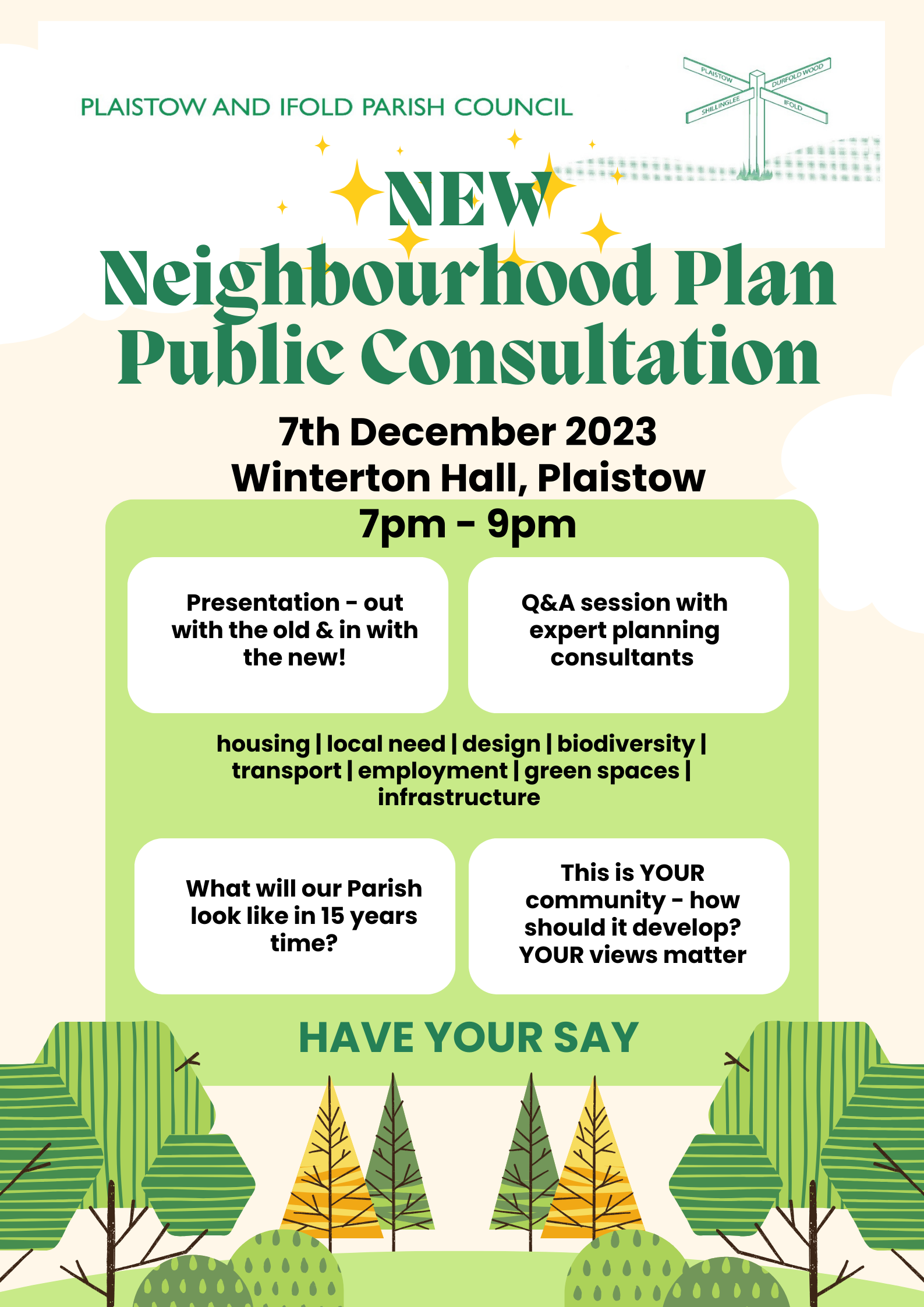 Plaistow Village Upper Green looking towards the Lady Hope Playpark 